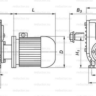 Мотор-редуктор МРЧ-100 — Габаритные и присоединительные размеры